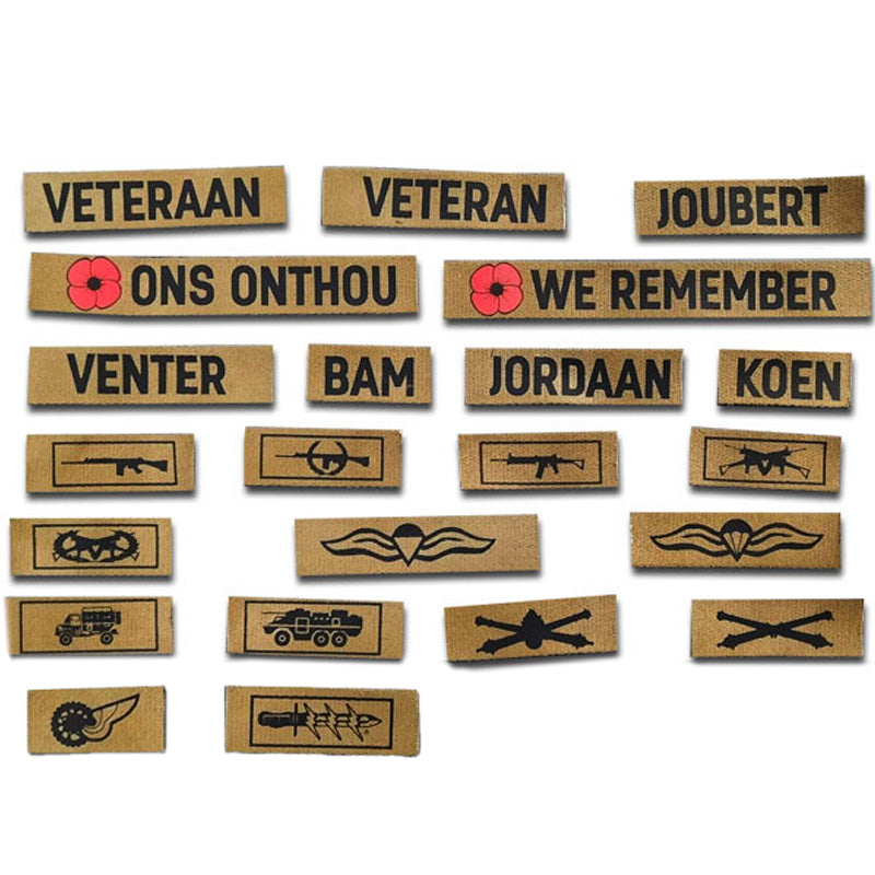 Custom Repro Nutria SADF Nametapes and Badges